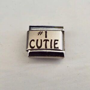 #1 Cutie laser 9mm stainless steel Italian charm bracelet link new